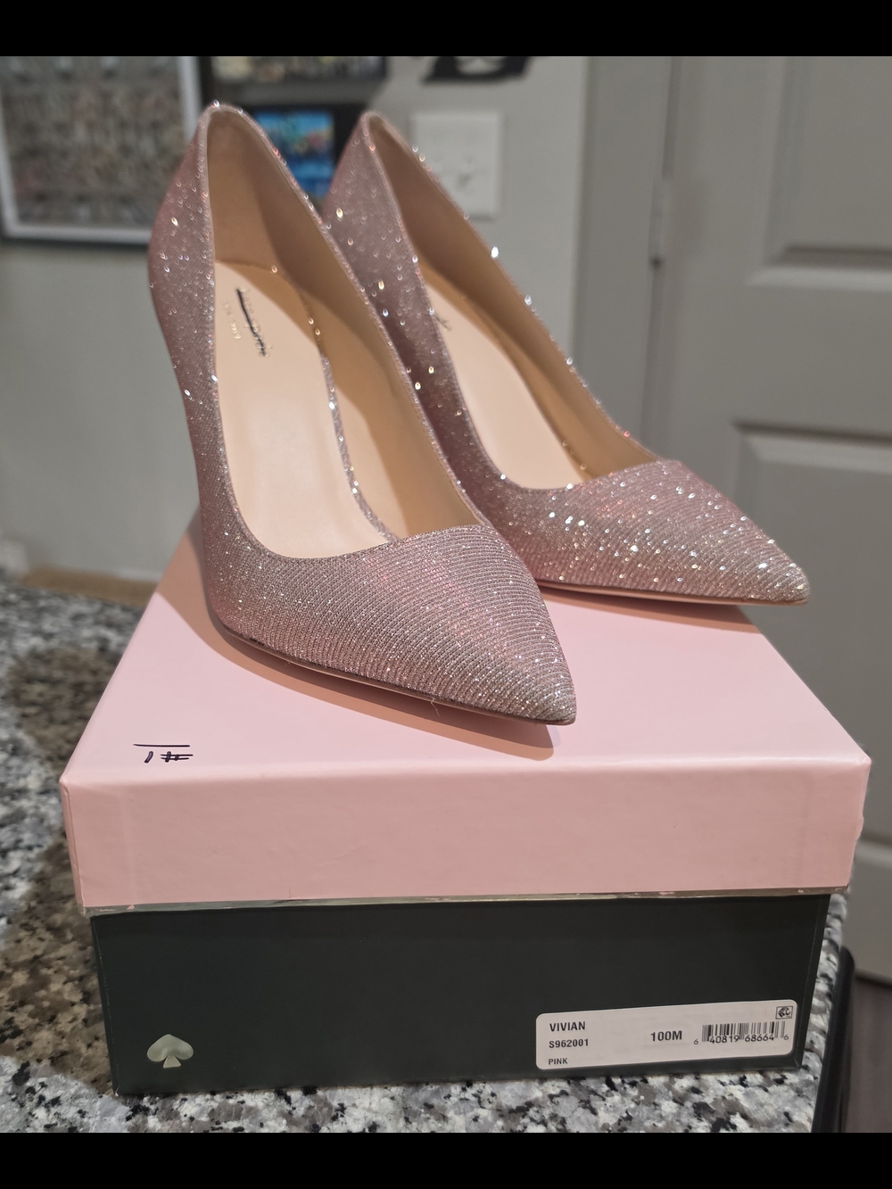 Kate Spade Glitter Pointed-Toe Pumps, Size 10